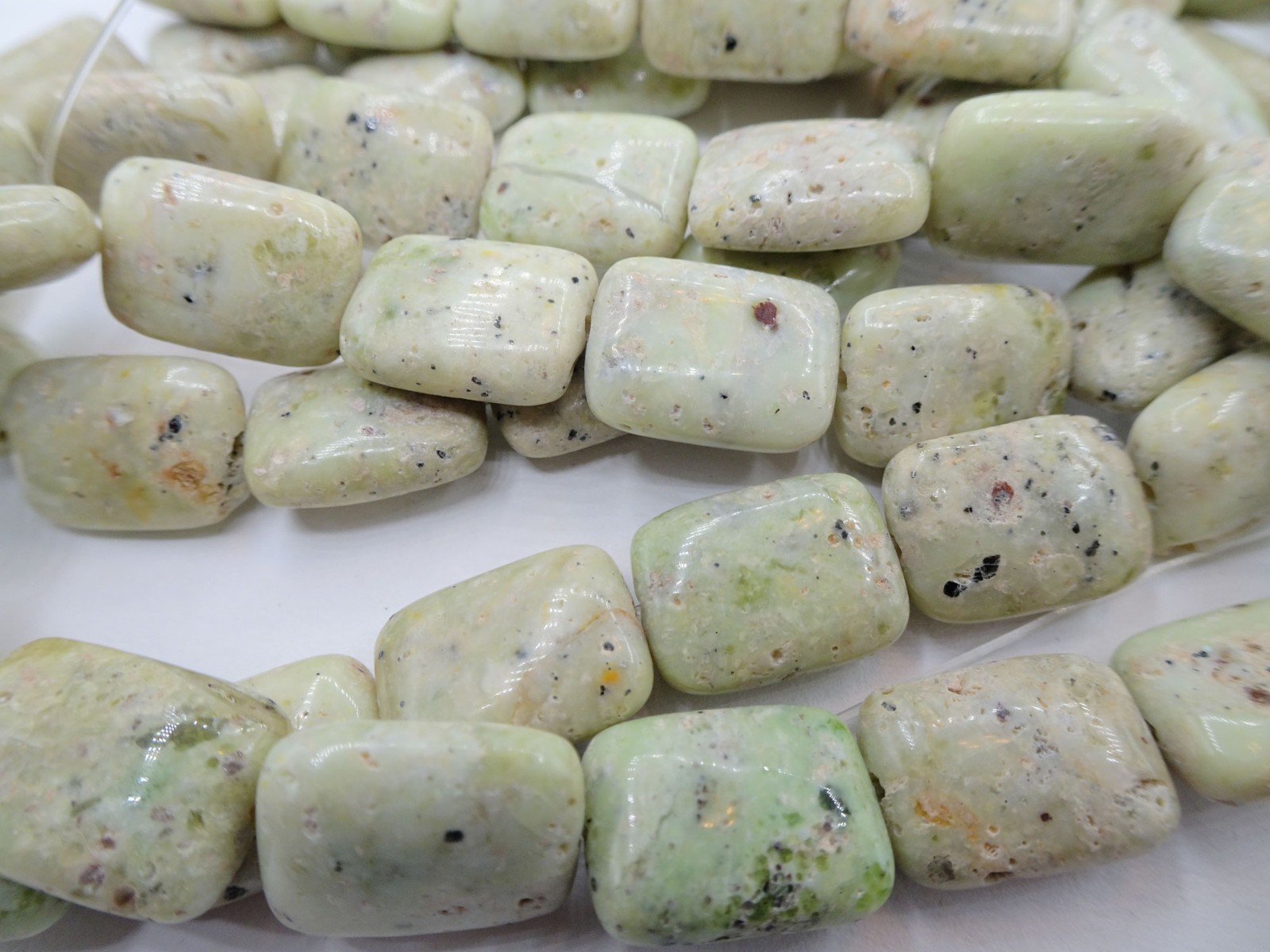 14 1/2″ Str Chalk Turquoise 13-13.75mm Long Smooth Rectangle Stone Beads A15 DNG