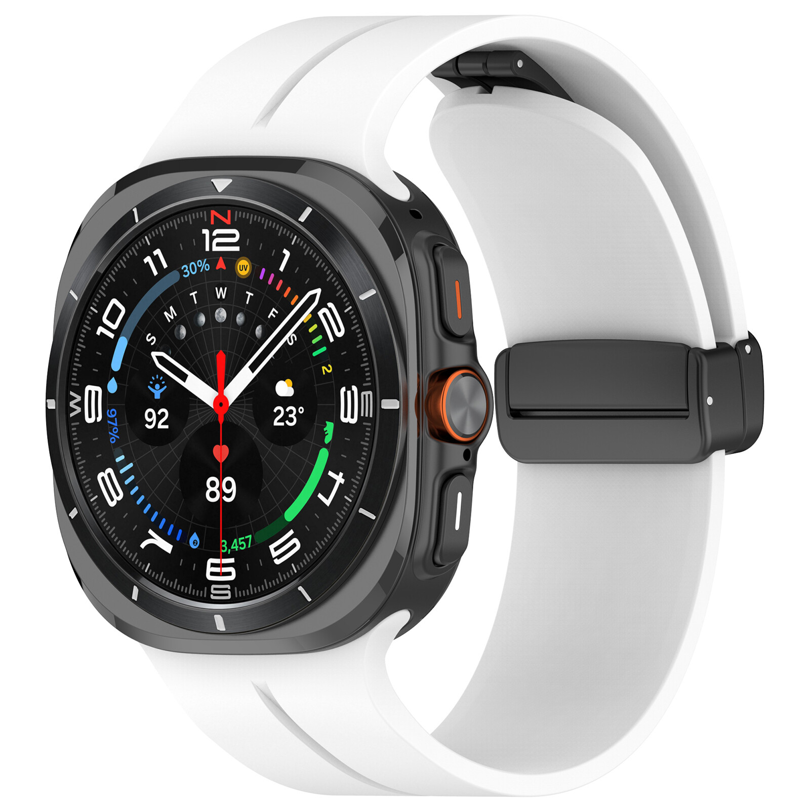 Magnetic Buckle Strap For Samsung Galaxy Watch 7 Ultra 47mm Silicone Sport Band
