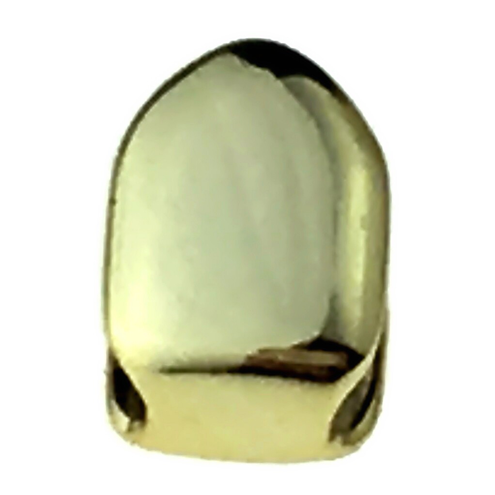 14K Gold Plated Tooth Cap Solid Real 925 Sterling Silver Single One Tooth Grillz
