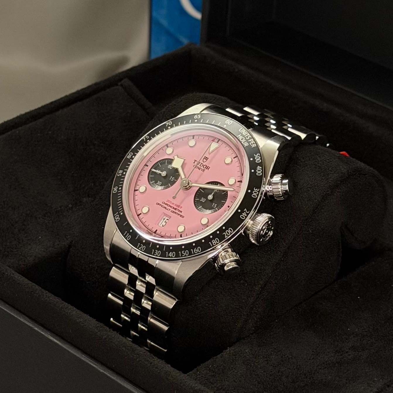 Tudor Black Bay Pink Dial Inter Miami Chrono 2025 Full Set Warranty