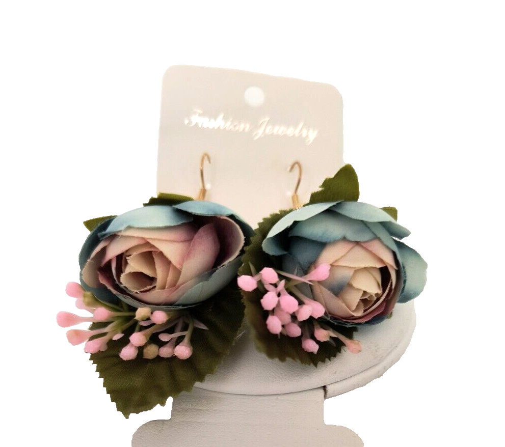 New Fashion Earrings for Pierced Ears Hook Style Polyester Multicolor Flowers
