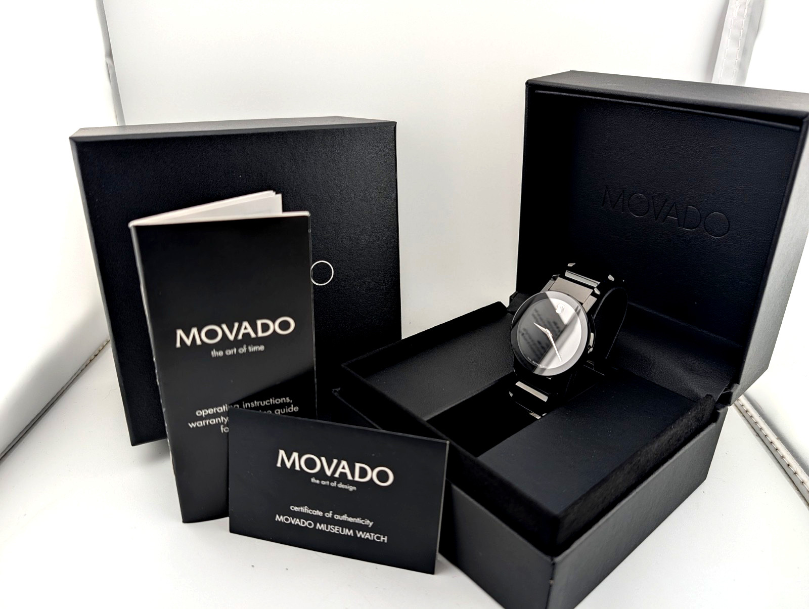 Movado Men’s Rare Black PVD Sapphire Mirror Classic Watch #84.G1.3896A ~ DISPLAY