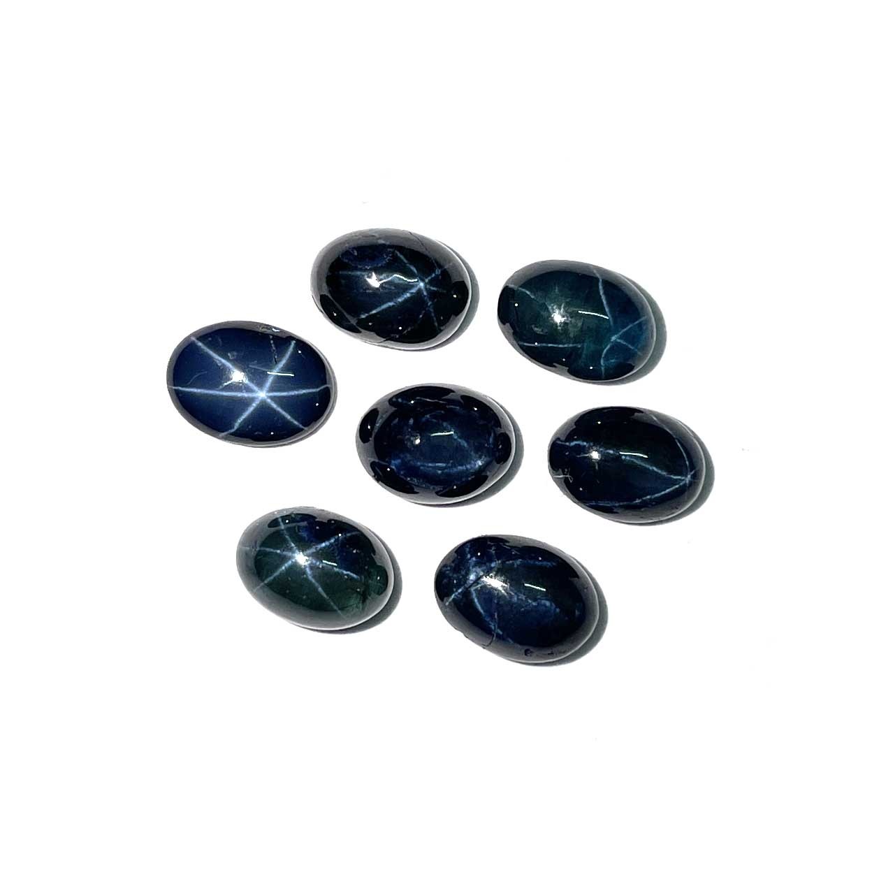 Diffused Star Blue Sapphire Oval Cabochon Loose Gemstone Lot 8 Pcs 5*7 MM 10 CT
