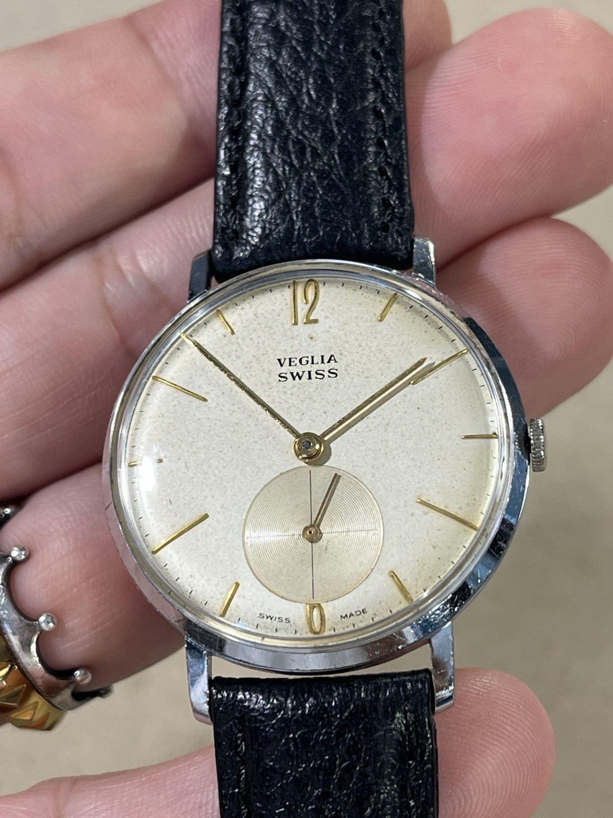 Veglia Swiss 1955 AS 1203 plat classic watch vintage 50 60’s big seconds jumbo