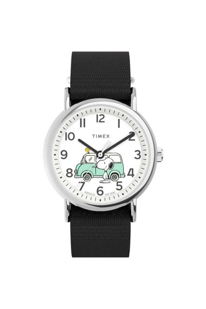 Timex x Peanuts TW2Y11800 Weekender Balloon 38mm Black Fabric Strap Watch