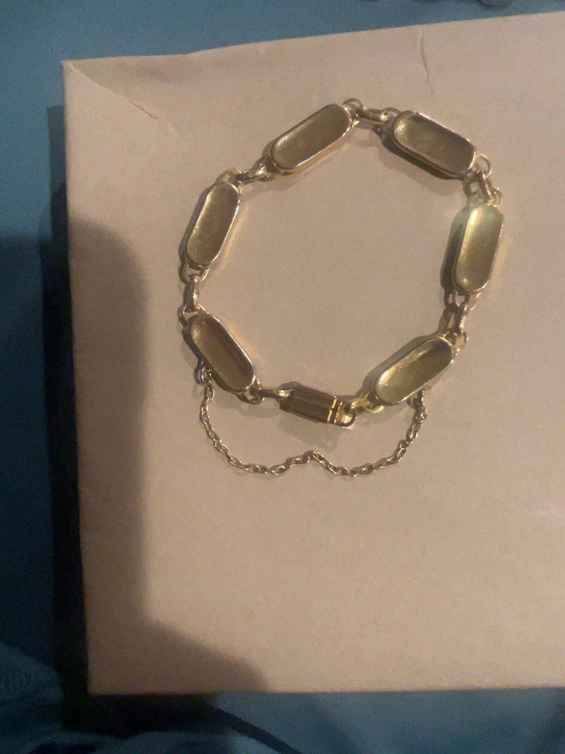 Vintage Damascene Black Enamel Gold Tone Panel Bracelet Elegant Collectible