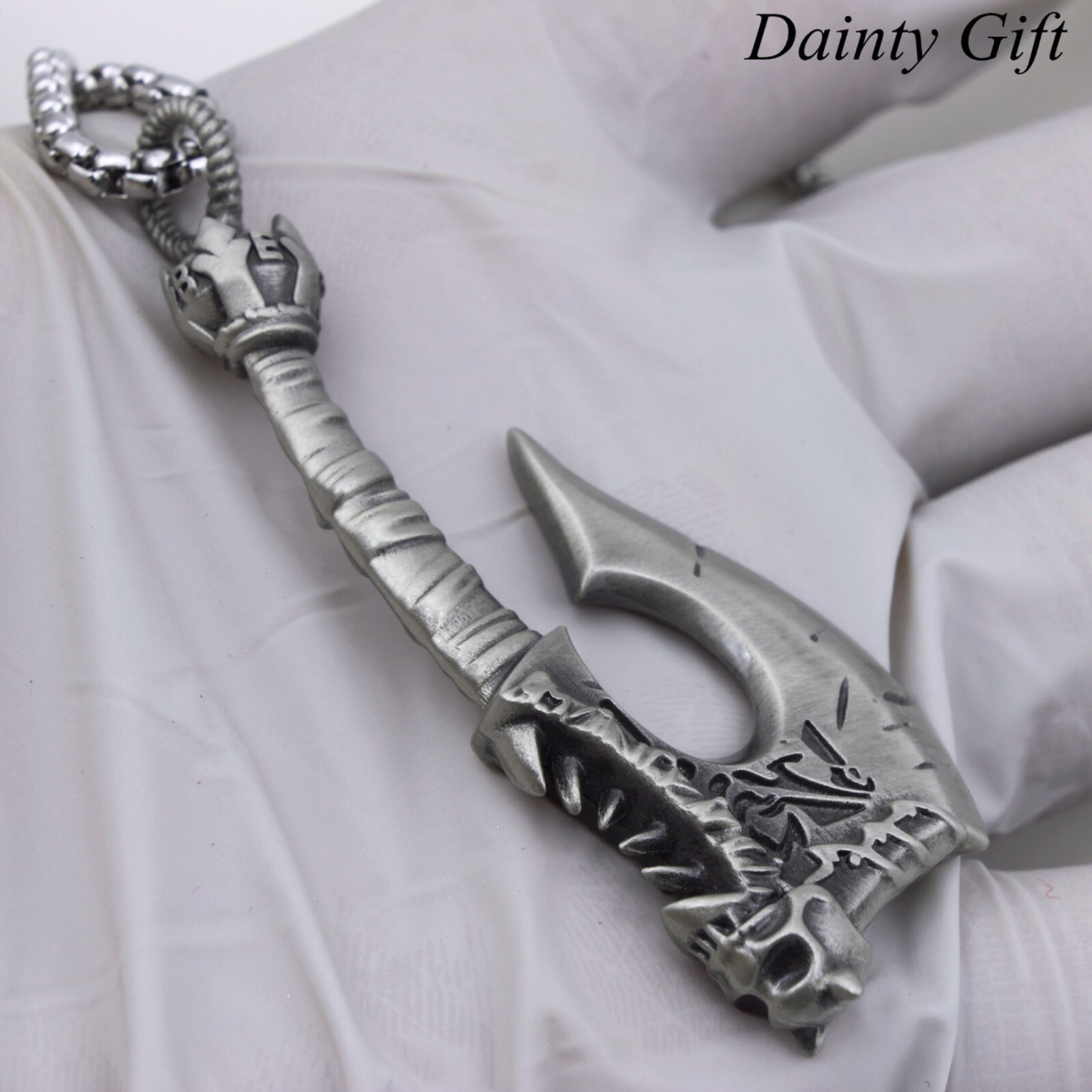 Men Women Stainless Steel Vintage Gorehowl Pure Tin Amulet AX Necklace 23.5″