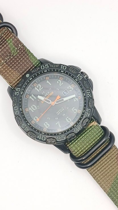 Timex Expedition Tactical Watch – Camouflage Nylon Strap – Black Case – Indiglo