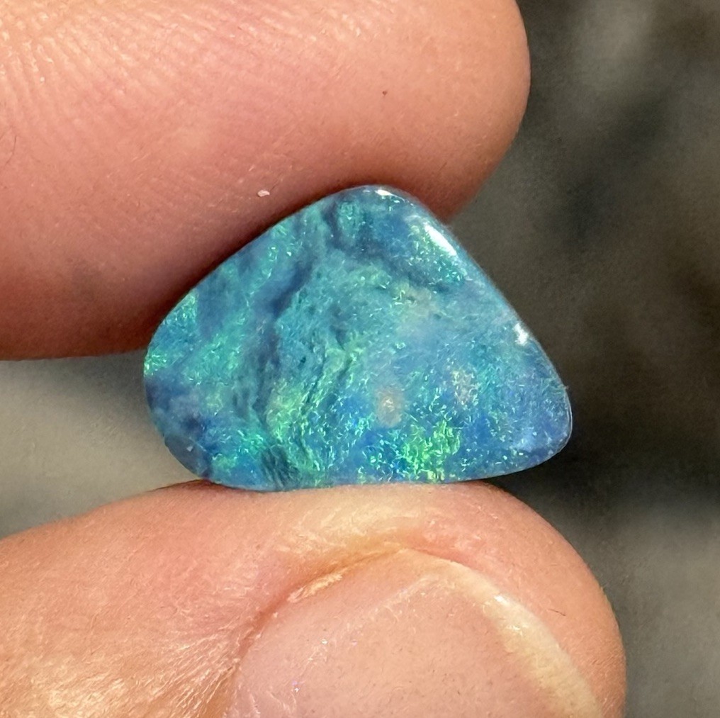 4.2ct 14.5×10.5×3.7mm Fine Teal Blue Green Australian Doublet Opal Cabochon Gem