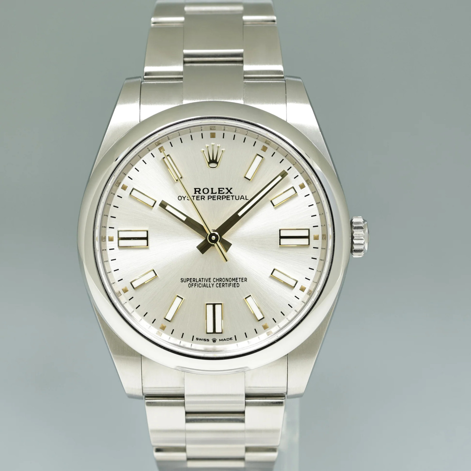 2023 NEW PAPERS Rolex Oyster Perpetual 41mm Silver Oyster 124300 Watch Box