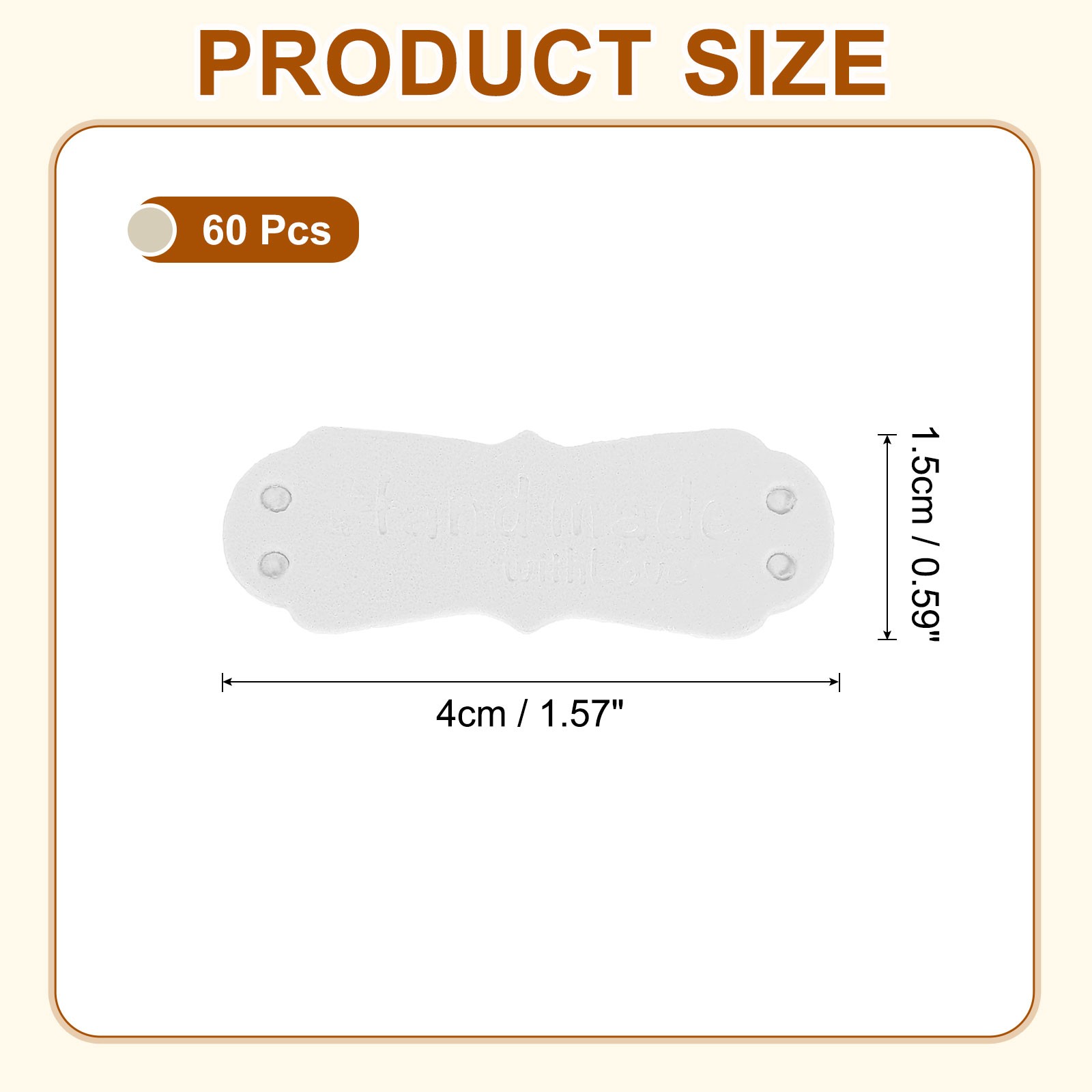 60 Pieces Leather Craft Labels, 0.59″ x 1.57″ White