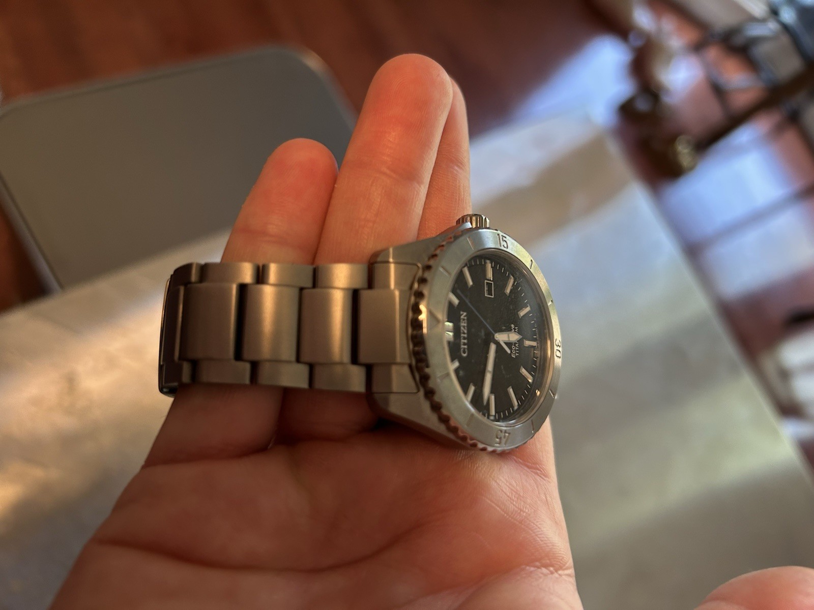 Citizen Brycen Eco-Drive Black Dial Super Titanium Men’s Watch AW1840-50E