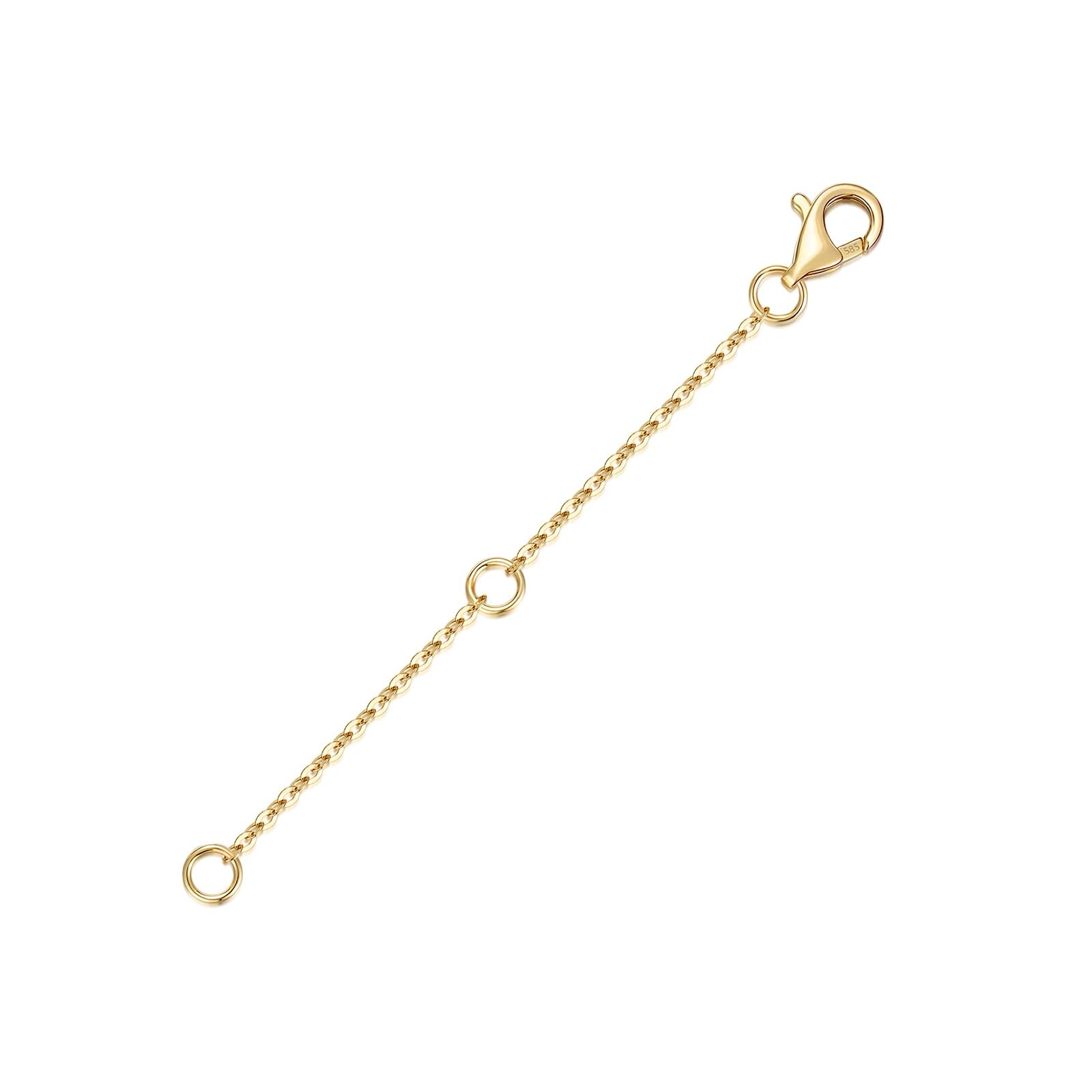 Lulau 14K Solid Gold Necklace Extender with Lobster Clasp Real Gold Bracelet …
