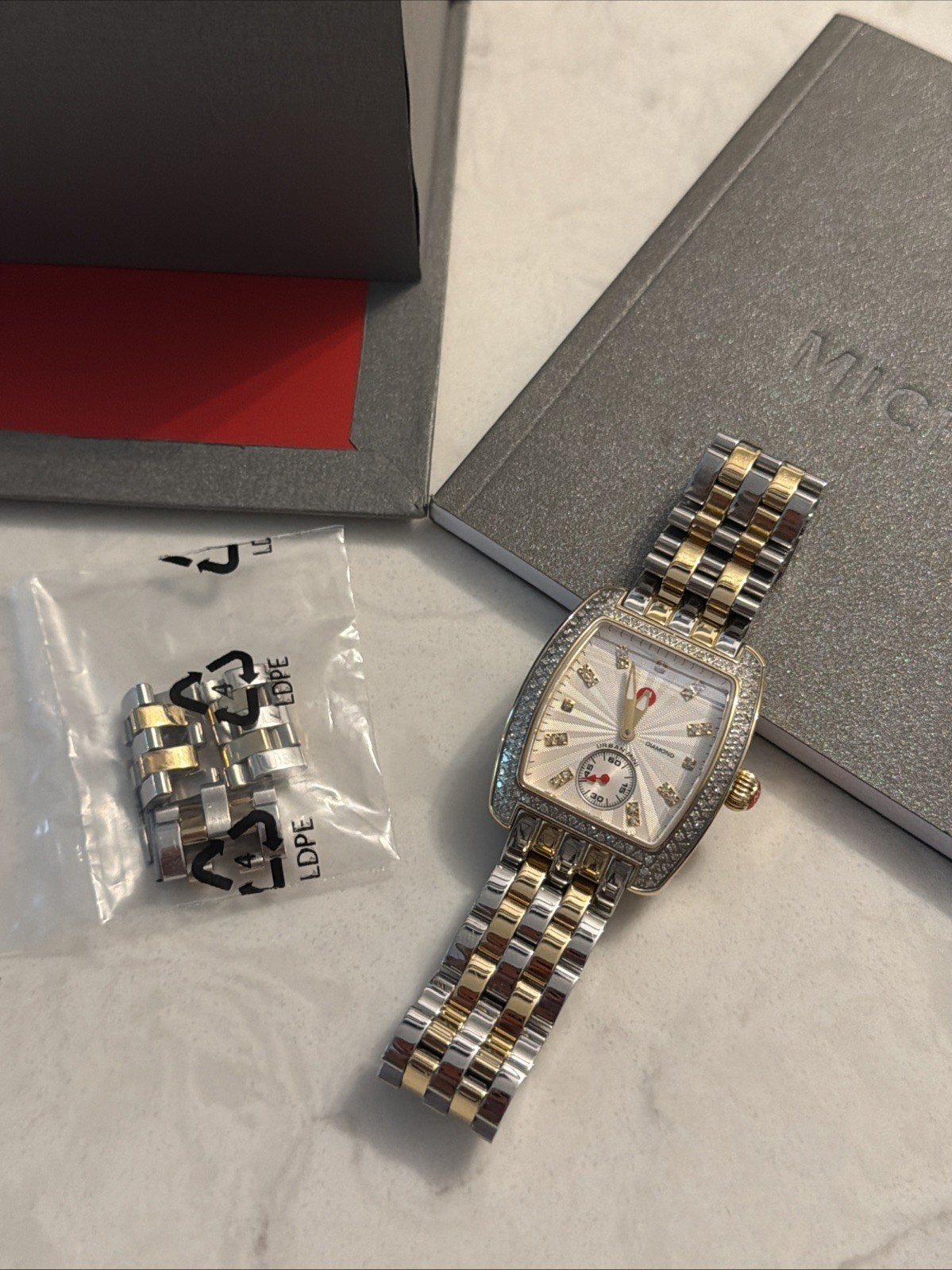 Michele Mini Urban Watch Diamond Dial Bezel slightly used