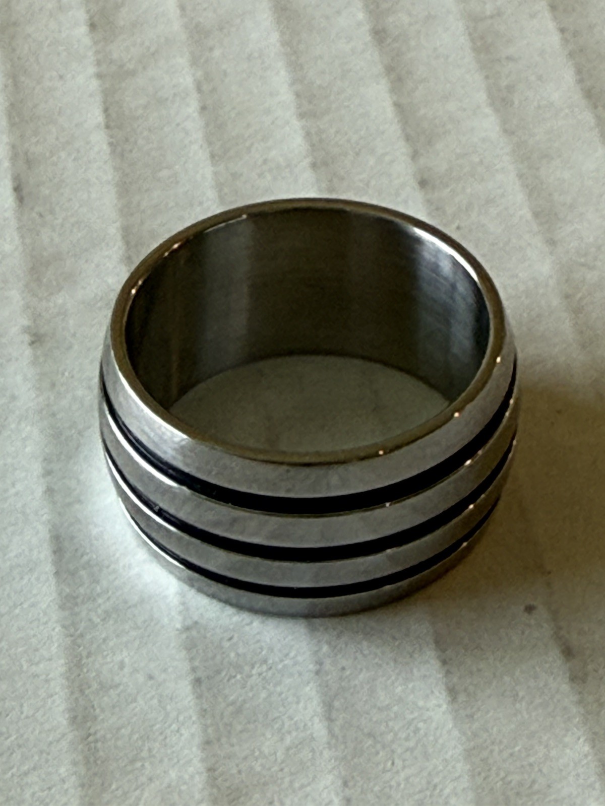 Stainless Steel Fashion Ring Size 9.75 Stamped BS stainless steel.
