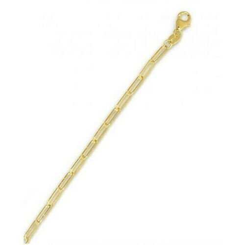 14kt Yellow Gold PAPERCLIP Link Chain Bracelet 7.5 Inch 4.3 grams 6.MM