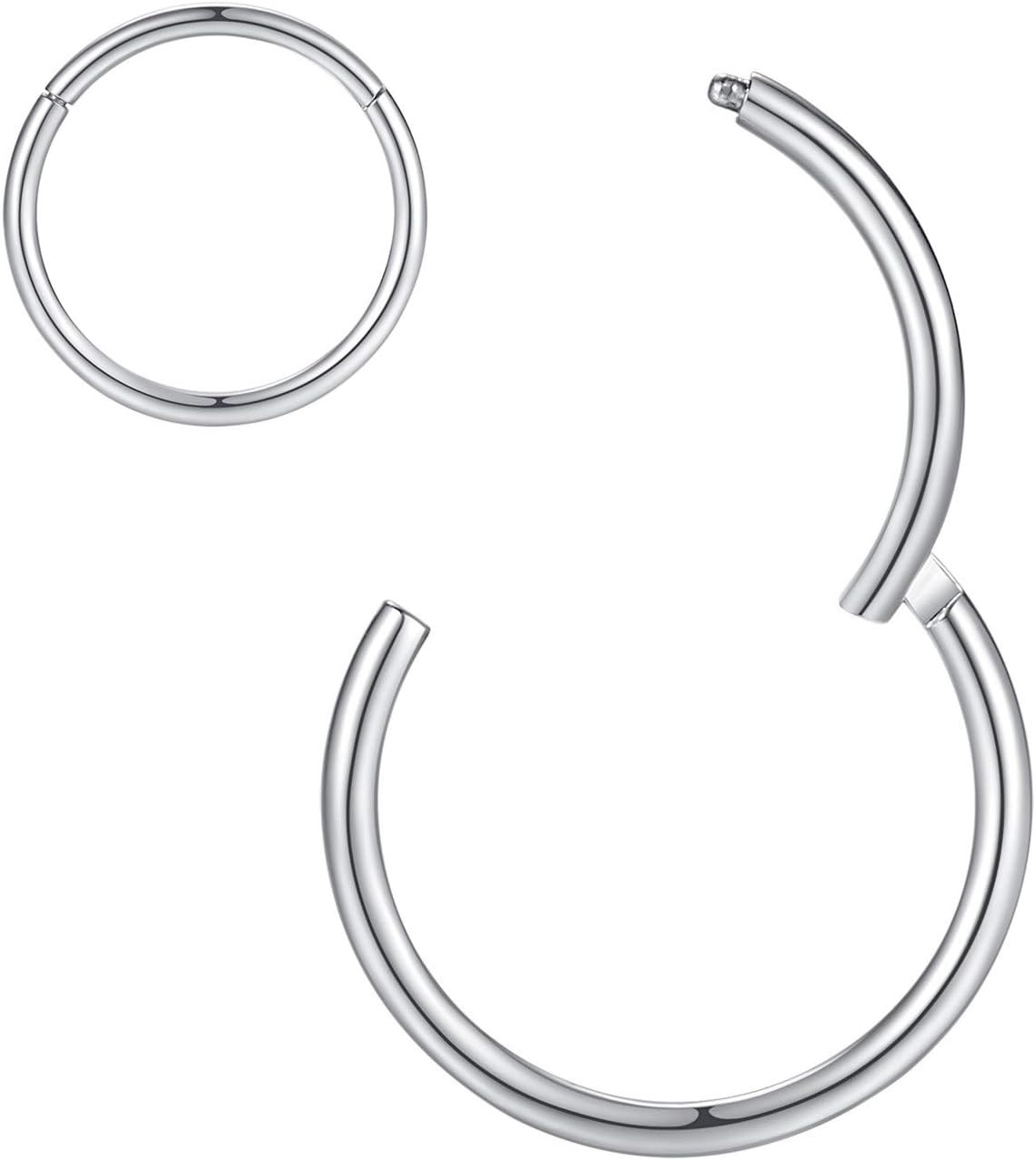 Hypoallergenic Nose Rings 20G 18G 16G 14G 12G 10G 8G 316L Surgical Steel Septum