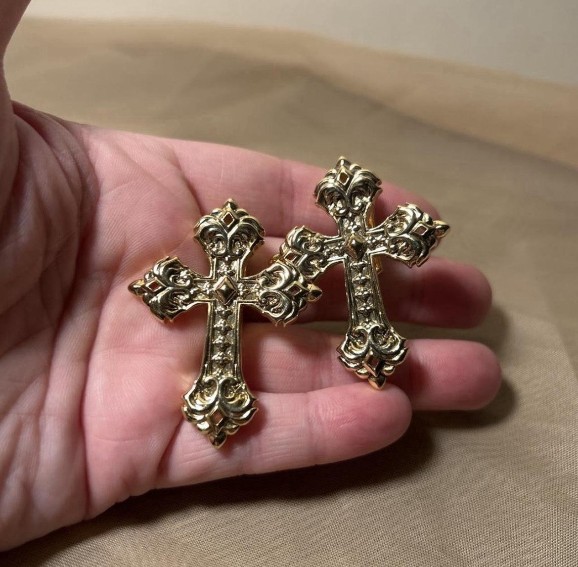 Ask & Embla Gold Cross Ear Hangers Ear Weights