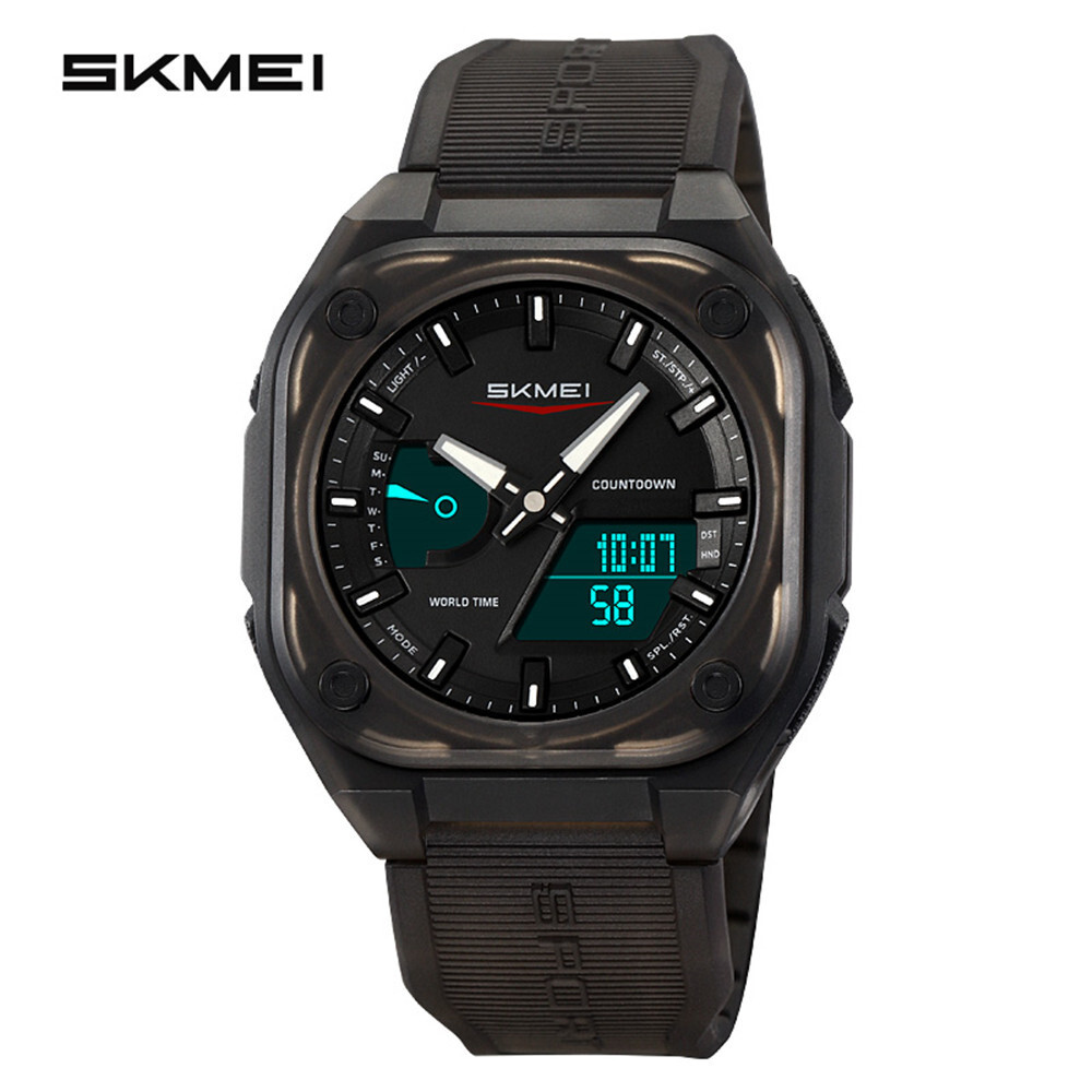 SKMEI Men Watch Fashion Dual Time Wristwatch Student Electronic Digital Watch