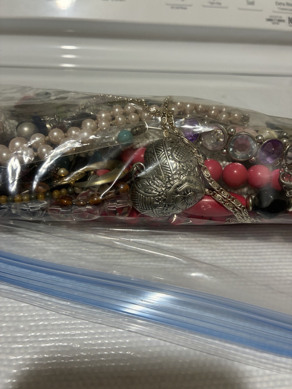 Mixed Costume Jewelry Lot Unsorted Variety Bag 1.43lb lot #6