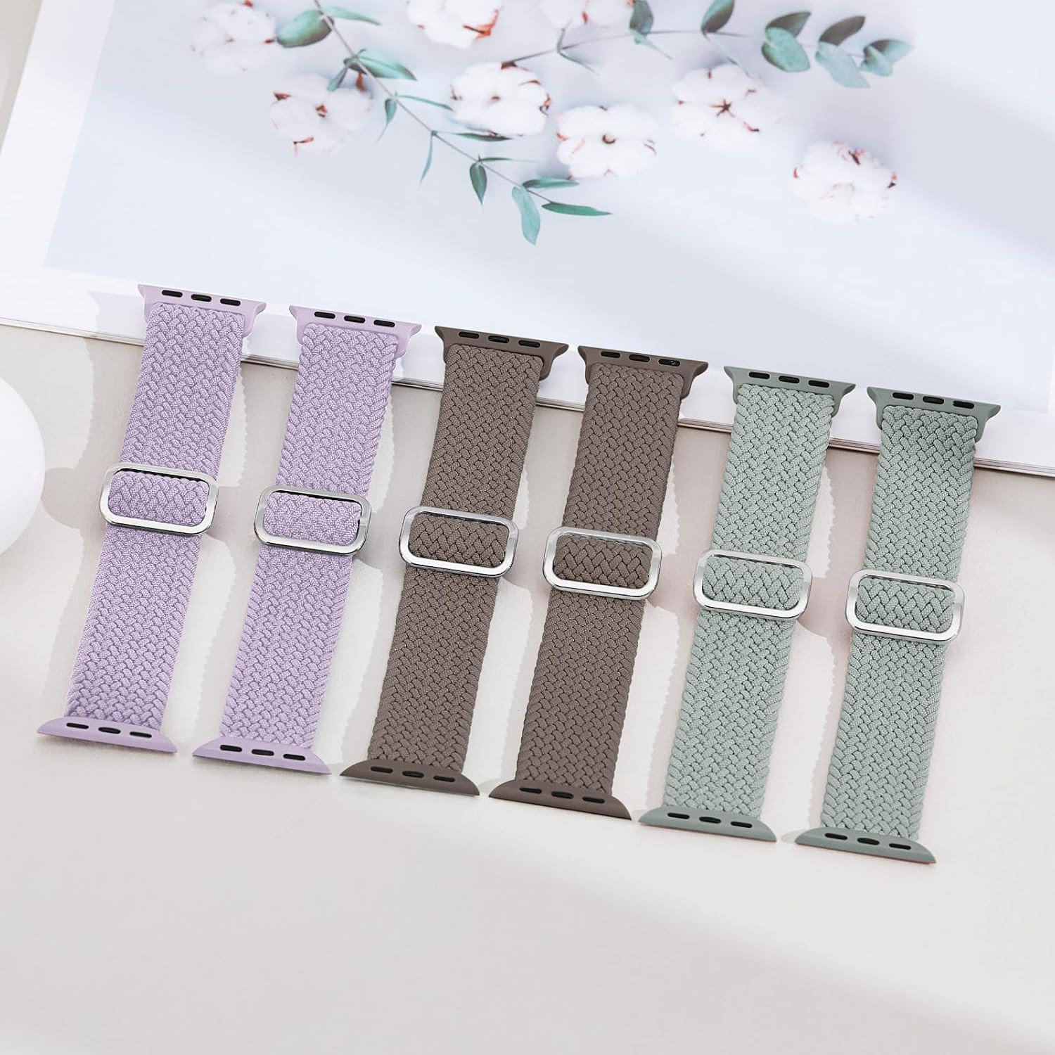 6 Pack Braided Stretchy Bands Compatible with Apple Watch Band 38Mm 40Mm 41Mm 42