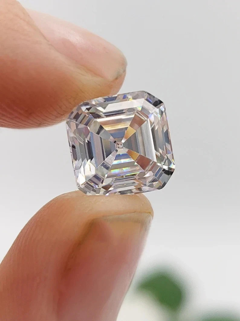 3.75 CT Natural White Diamond 9 mm 1 Pcs Asscher Cut VVS1 D Grade Certified C20
