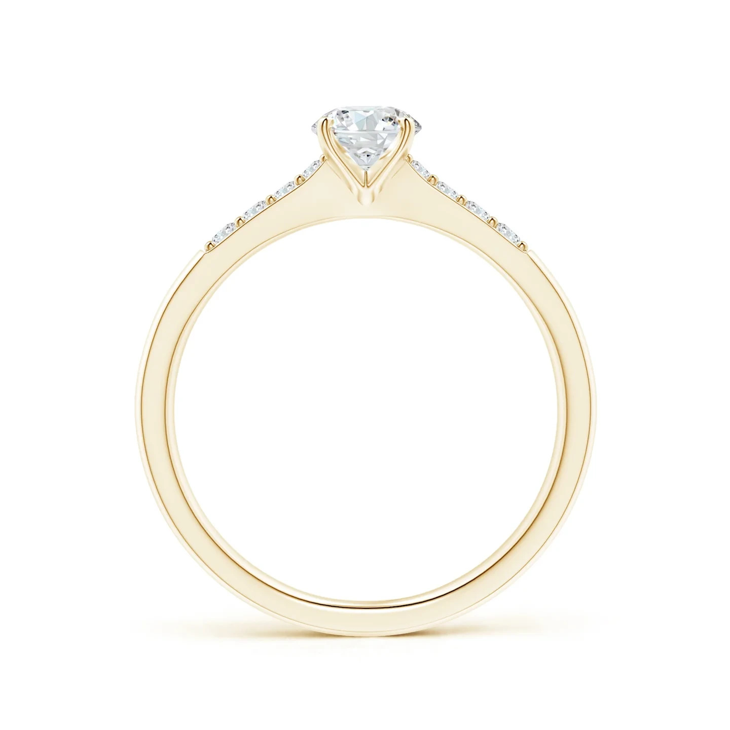 Gold Wedding Ring Round 0.52 Ct Lab Grown Diamond Solid 14K Yellow Size 5 6 7 8