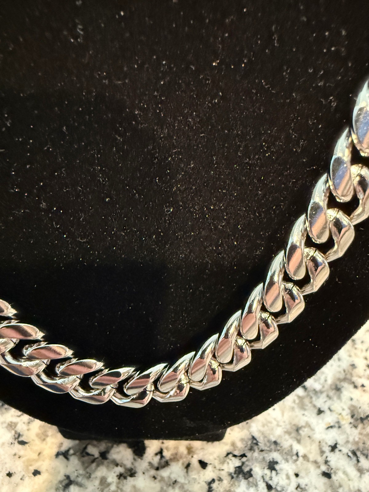 Thick Stainless Steel Cuban Link Chain Necklace 23 Inch 10.2mm Iced Box Clasp Si