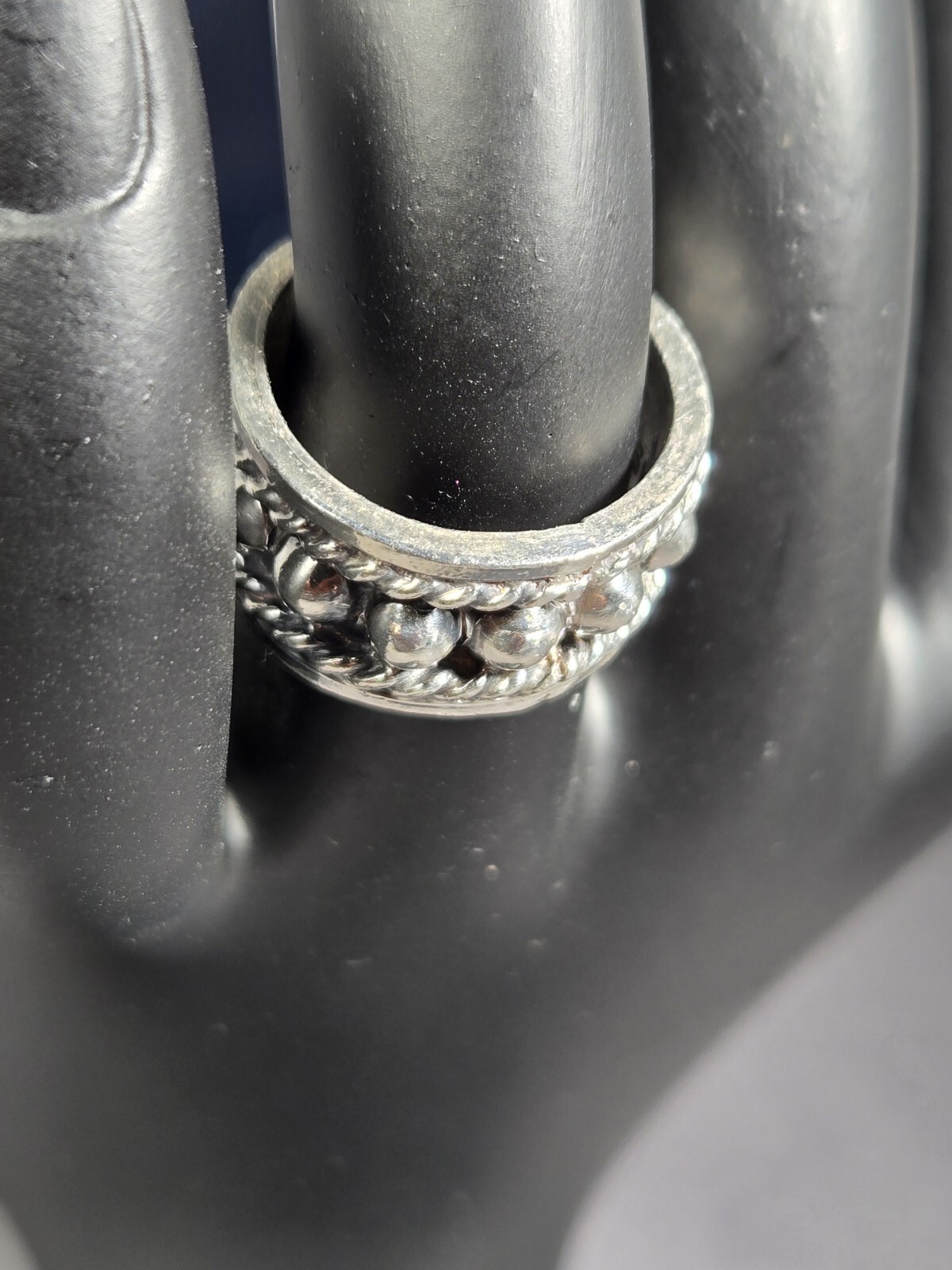 SILVER 925 7.2 G Size 4 Handmade Retro Made In Mexico Band Width 9.7