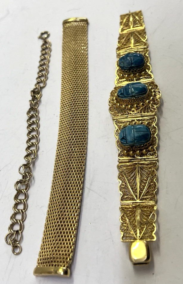 VTG Broken Golf filled 10K GF, Fuax Turquoise 12K GF , 14K GF Bracelets (98g)