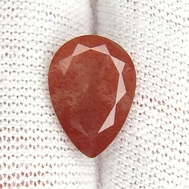 2.1ct IF Oregon Sunstone Copper Schiller Natural Mined Unheated Faceted Pear USA