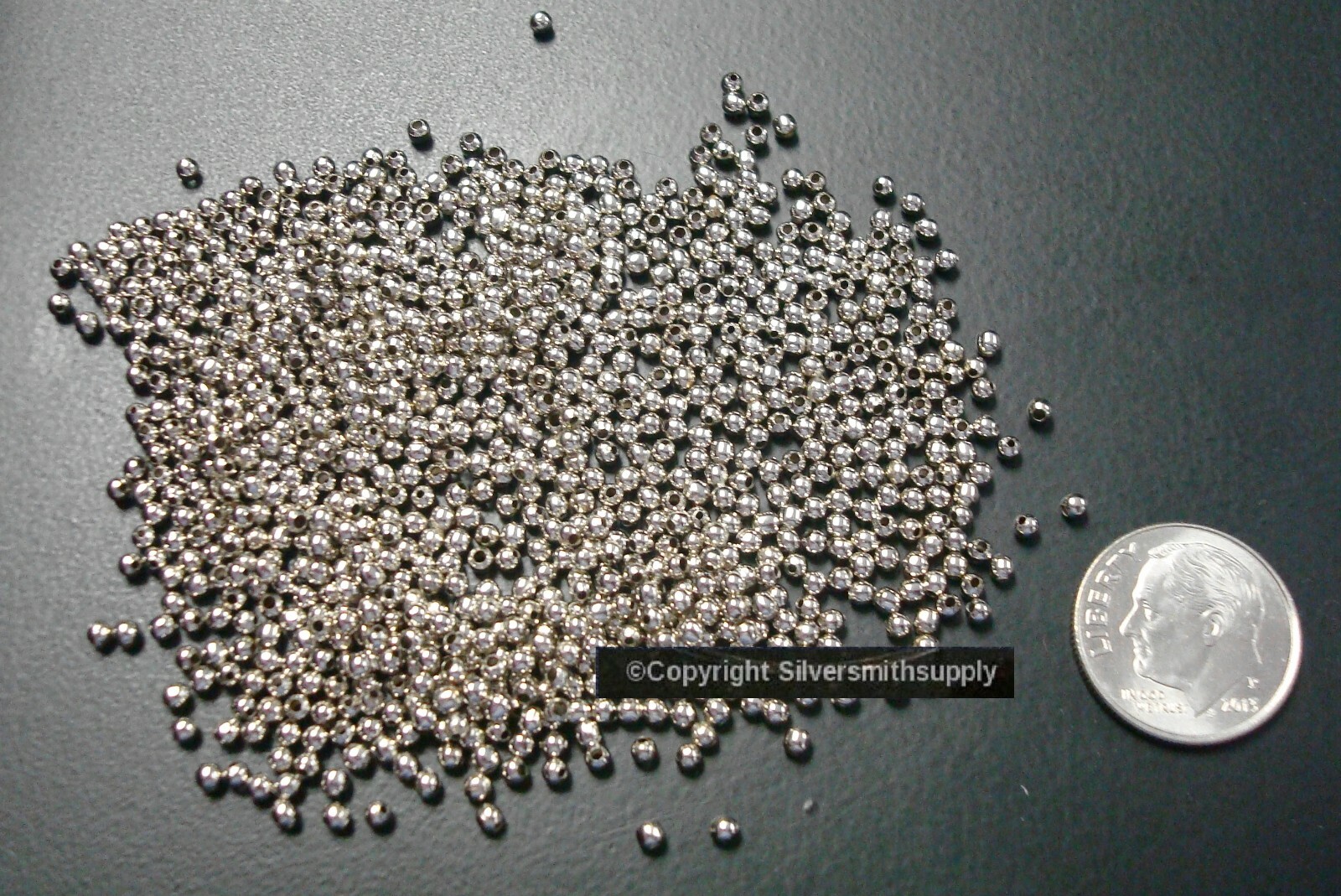 WHITE GOLD plated 2mm round seamed smooth spacer beads 1000 pcs FPB173C