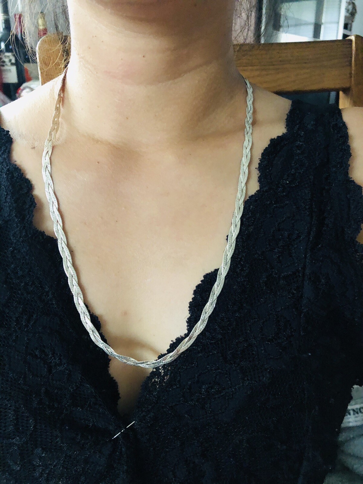 Vtg Marked ITALY Sterling Silver .925 Braided Design Necklace Long 24” – 13.8g