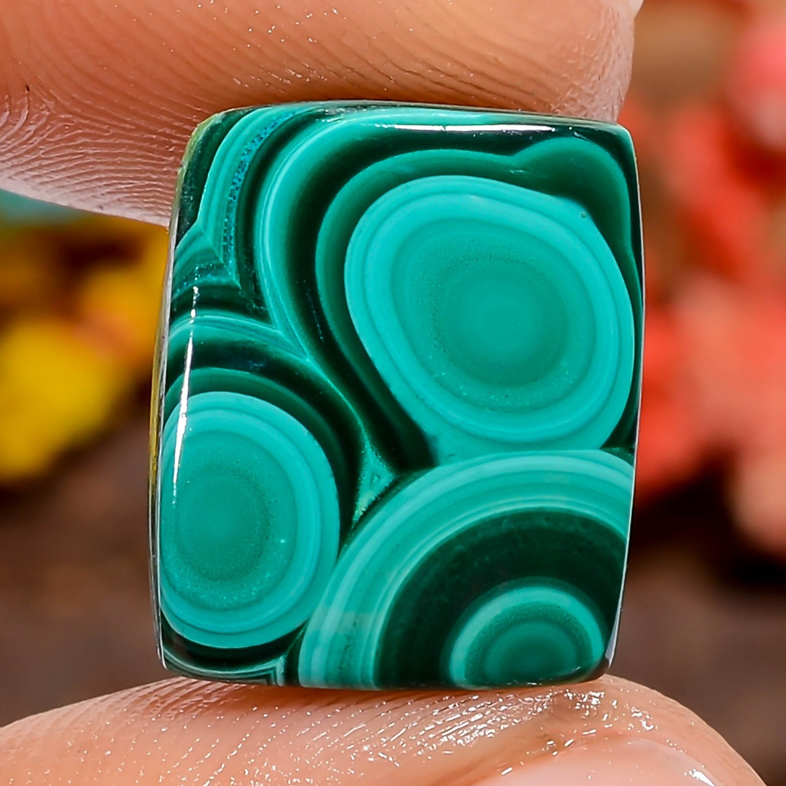 13Ct Natural Malachite Radiant Polished Loose Gemstone 15X12X3mm Ring Stone