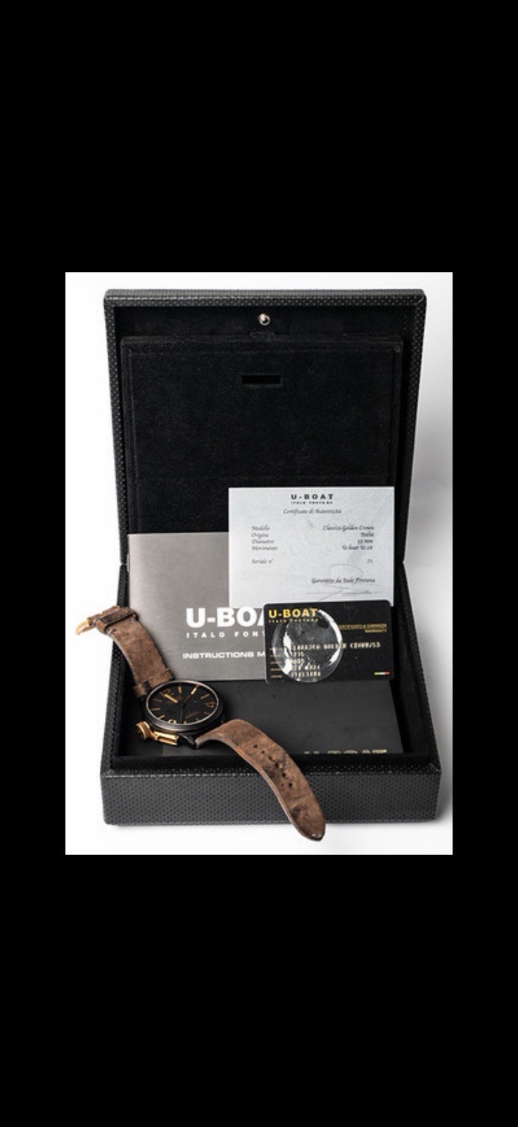 U-Boat Italo Fontana Golden Crown Ref. 1215 53 mm Ltd. 71/300 Full set