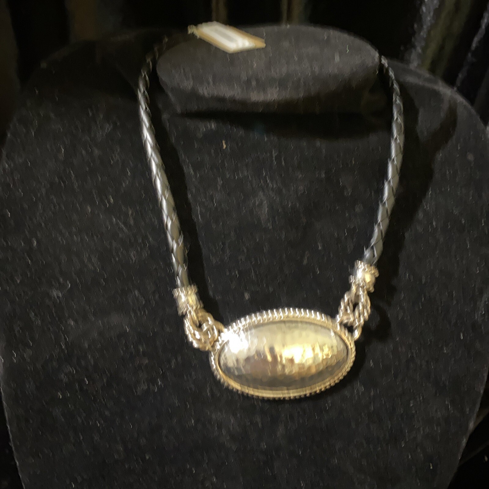 Silver And Black Roped Necklace