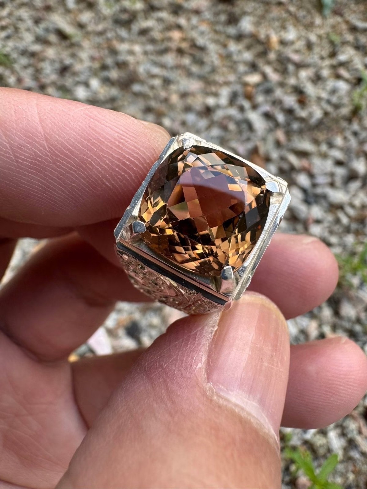 Top Quality Smoky Quartz Gemstone 925 Sterling Silver Men’s Ring Wedding Gift D7