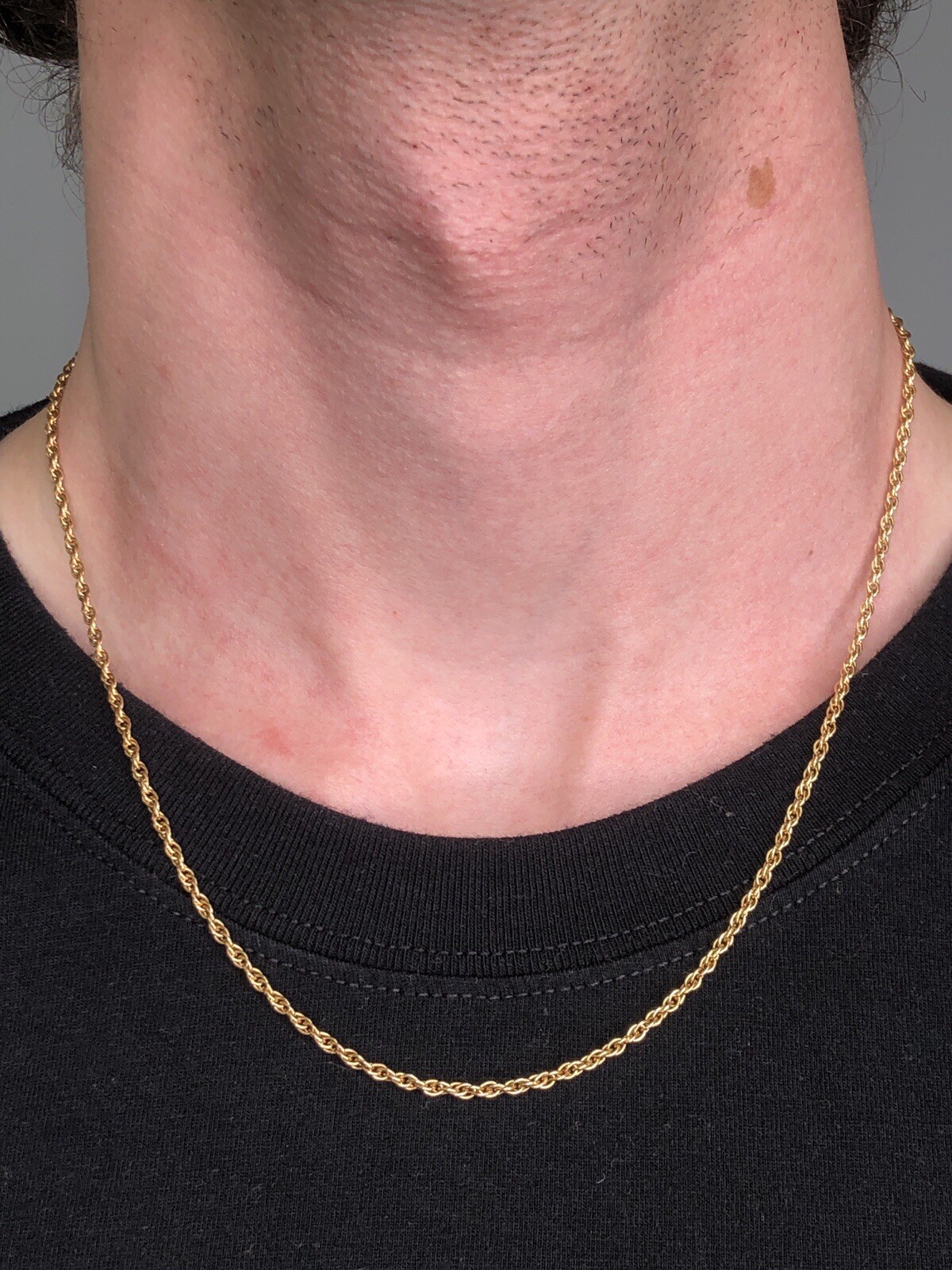 Real Genuine Solid 1/20 14K Yellow Gold Rope Chain Necklace 24 Inch Men Women