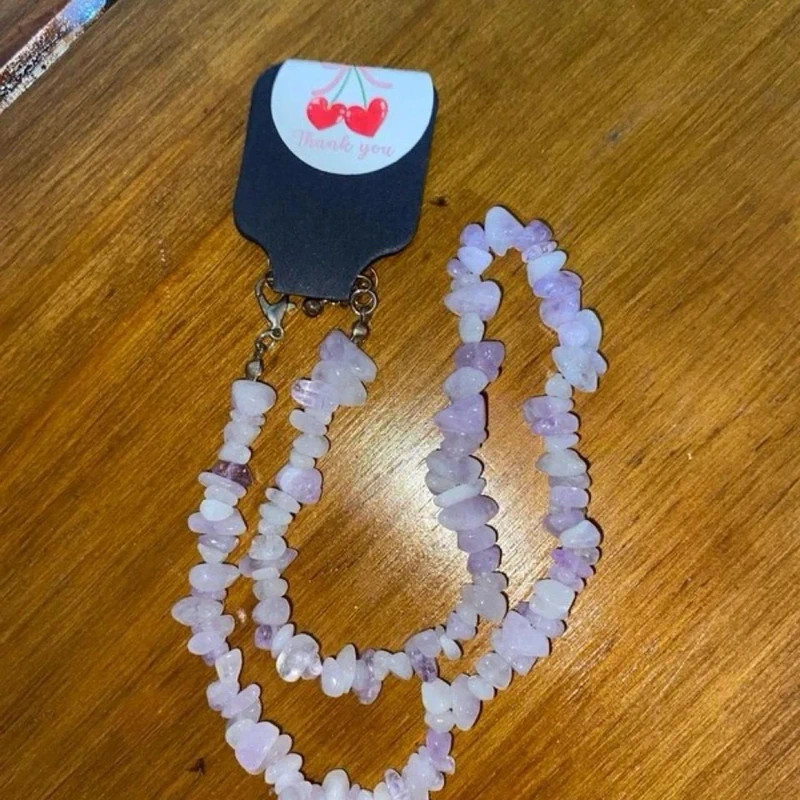 Lavender Amethyst Nugget Necklace Pretty Boho Fairy