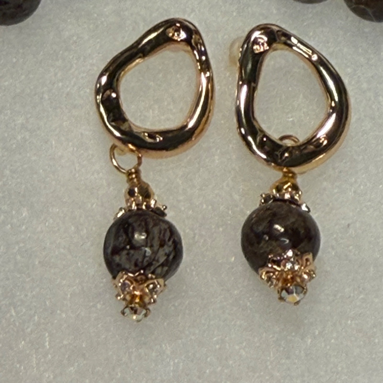 CHERRY CREEK JASPER PENDANT MOOKAITE MOON NECKLACE 18 K GF EARRINGS