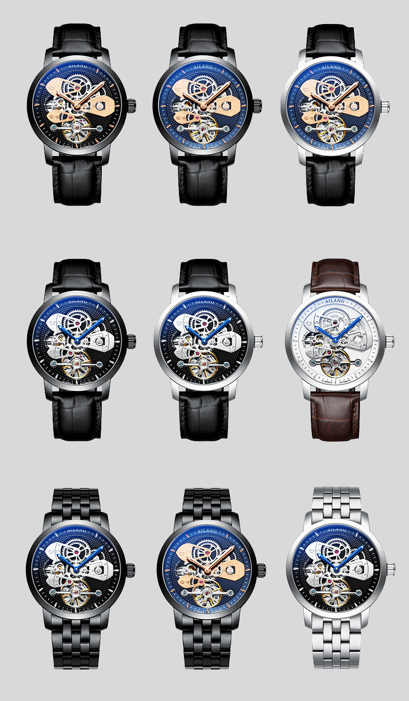 AILANG Men’s Hollow Out Luminous Tourbillon Automatic Mechanical Wristwatch Gift