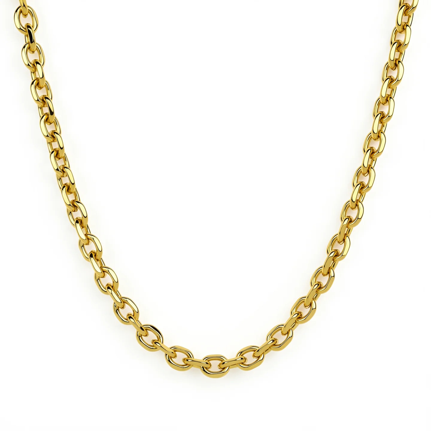 Unisex Minimalist Silver O Oval Paperclip Chain Necklace Titanium Steel Waterpro