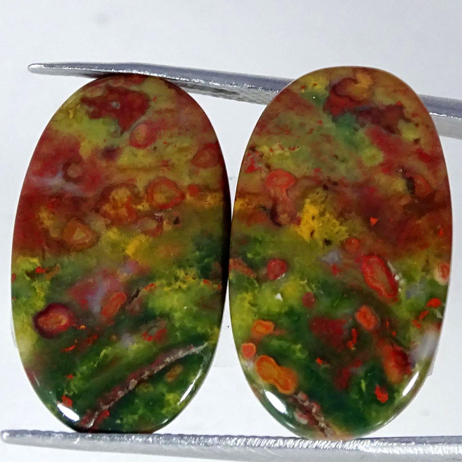 20.50Cts. 100% Natural Blood Stone Gemstone Cabochon Pair 14X23X4MM