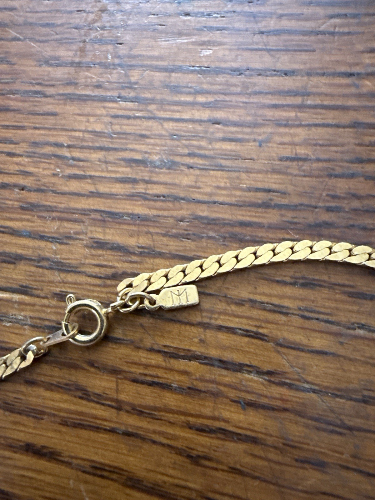 Gold Plated Herringbone Chain Necklace 20” 0.35 oz Flat Snake Style NEW