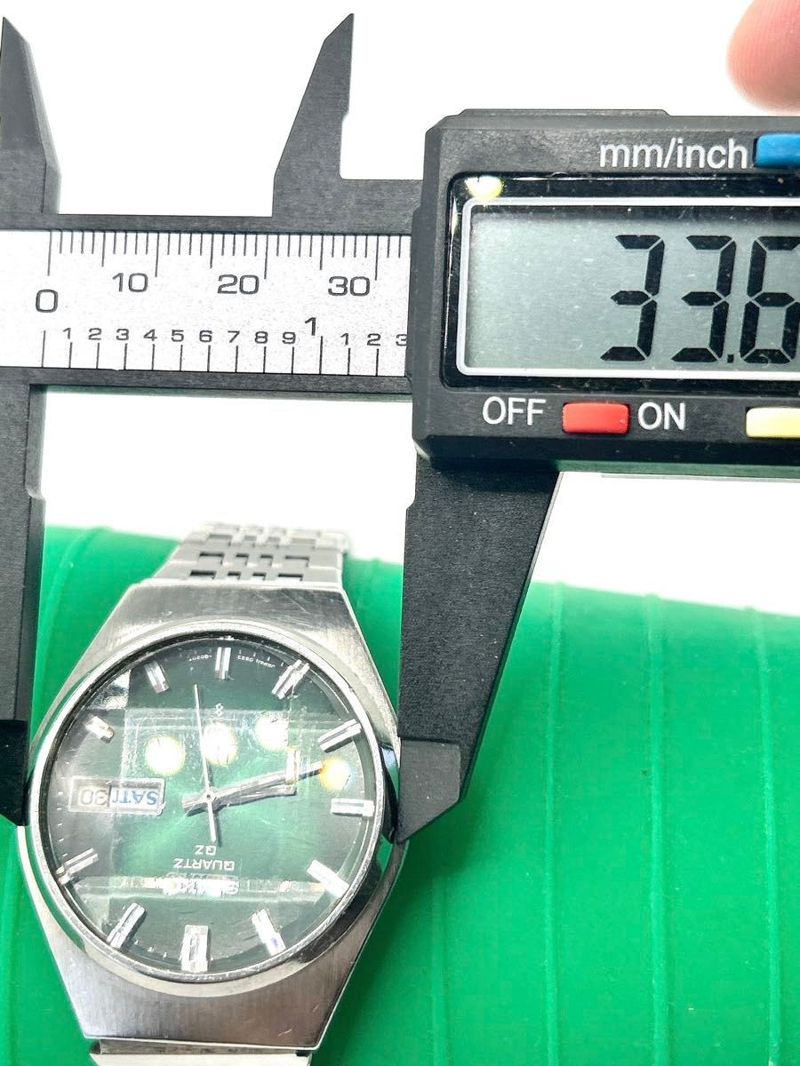 Seiko 0923-8020-G Day-Date Green Dial Quartz Men’s Watch From Japan