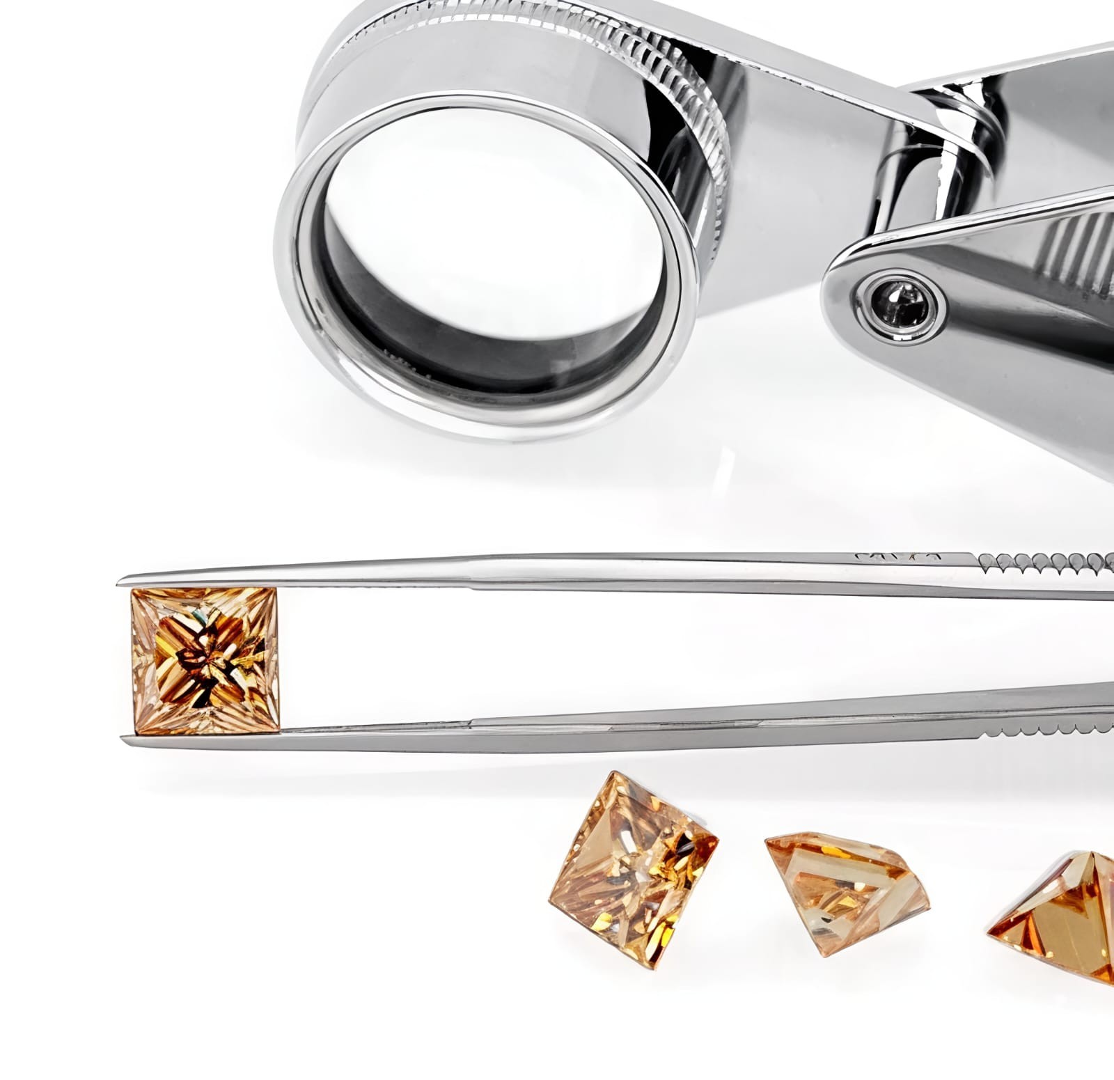 2 CT Dark Champagne Color Princess Cut VVS1 Diamond Premium 7.50 MM Gemstone