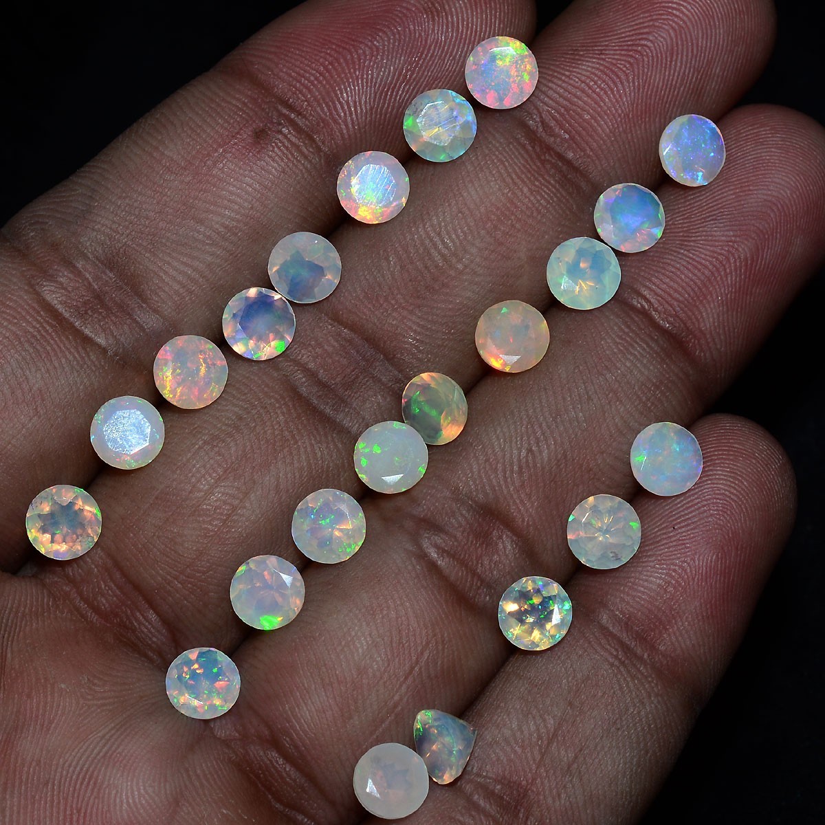 11 Pcs Natural Opal Ethiopian 6mm Top-Grade Round Flashy Colors Loose Gemstones