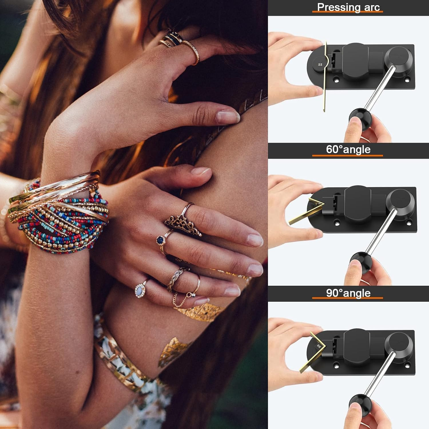 Ring Bending Tool, Ring Bender with Nylon Dies Rings Making Tool, Rings Measurem