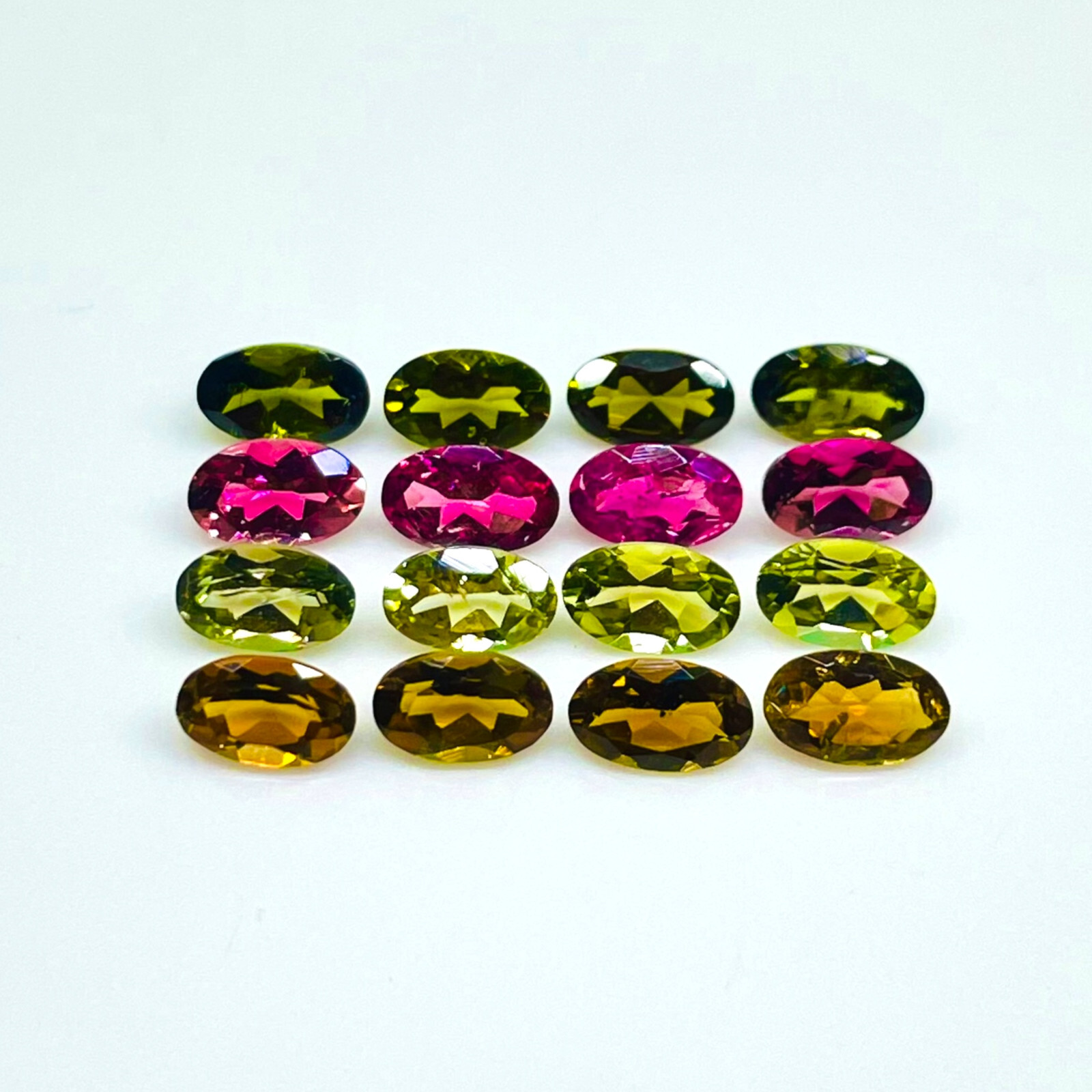 VVS 24 Pcs Natural Multi Tourmaline 5x3mm Oval Cut Loose Untreated Gemstones