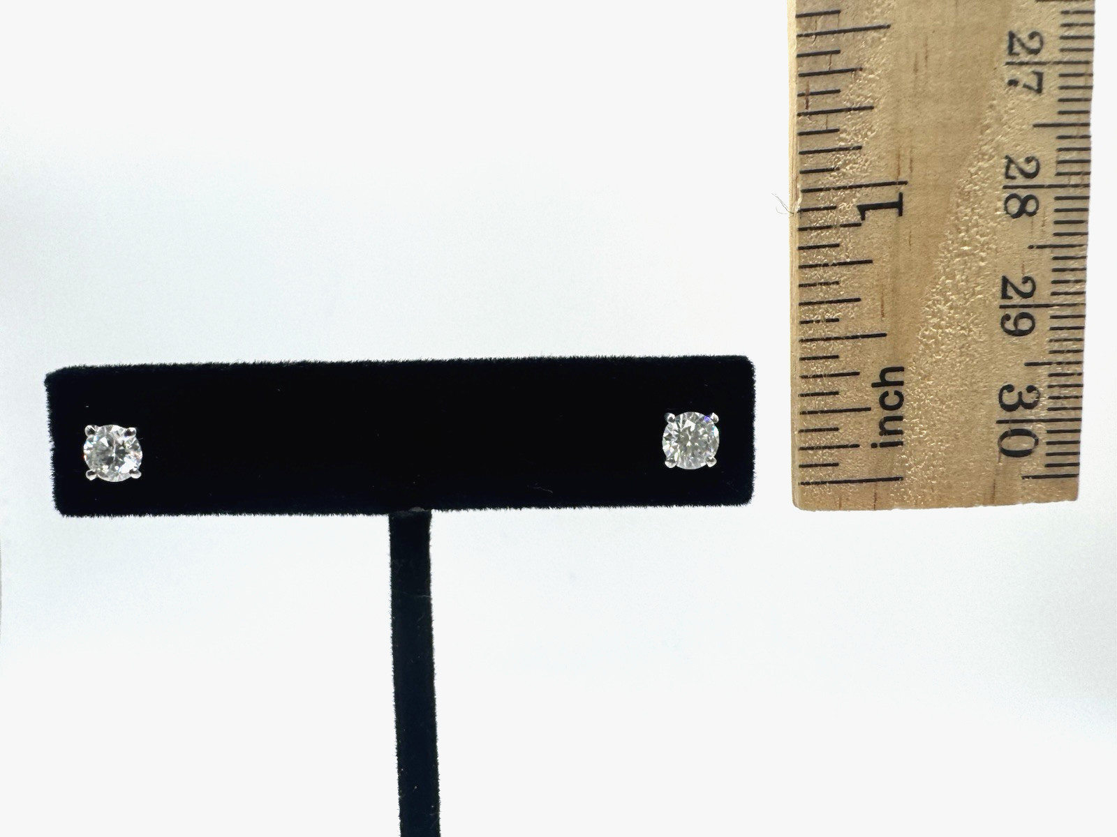 925 Sterling Silver 5mm Moissanite Solitaire Studs 0.82CTW WOW!